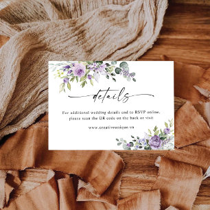 Trouwwebsite QR-code details van Purple Floers Informatiekaartje