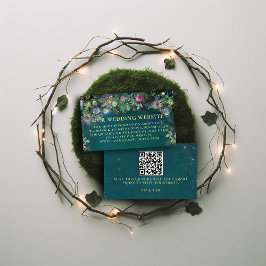 Trouwwebsite QR Code Enchanted Forest Roos Arch Informatiekaartje