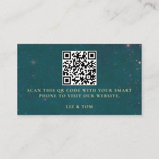 Trouwwebsite QR Code Enchanted Forest Roos Arch Informatiekaartje (Achterkant)