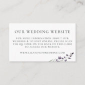 Trouwwebsite QR Code Rustieke Lavendel Trouwen Informatiekaartje (Voorkant)