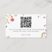 Trouwwebsite QR-code Wildflower Garden Wit Informatiekaartje (Achterkant)