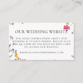 Trouwwebsite QR-code Wildflower Garden Wit Informatiekaartje (Voorkant)
