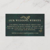Trouwwebsite QR Fairycore Bos Emerald Goud Informatiekaartje (Voorkant)