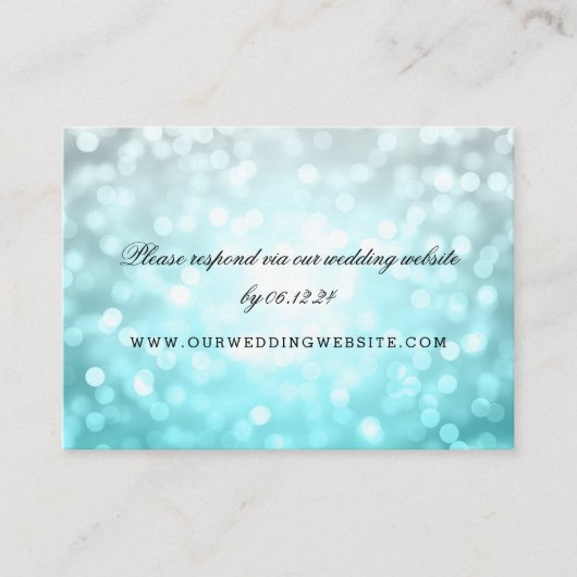 Trouwwebsite RSVP Beach Ombre Glitter Lights Informatiekaartje (Voorkant)