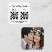 Trouwwebsite & RSVP Dual QR-code foto Informatiekaartje (Voorkant / Achterkant)