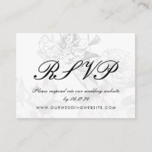 Trouwwebsite RSVP Eenvoudige Bloemen Zilver Zwart