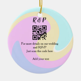 Trouwwebsite RSVP q r code naam toevoegen tekst  Keramisch Ornament