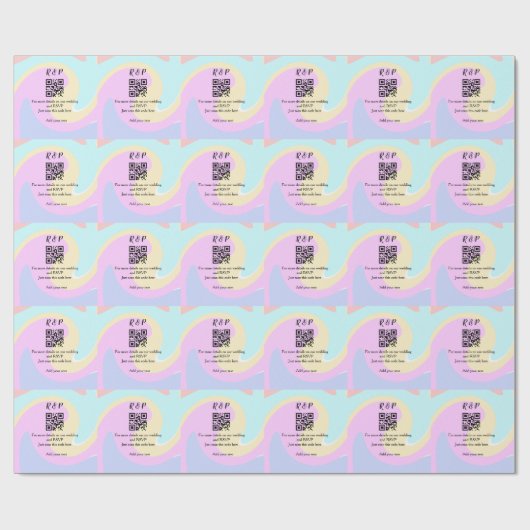 Trouwwebsite RSVP q r code voeg naam tekst toe  Cadeaupapier (Vlak)