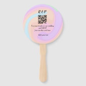 Trouwwebsite RSVP Q R code voeg naamtekst toe Handwaaier (Achterkant)