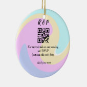 Trouwwebsite RSVP Q R code voeg naamtekst toe Keramisch Ornament (Rechts)