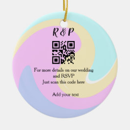 Trouwwebsite RSVP Q R code voeg naamtekst toe  Keramisch Ornament