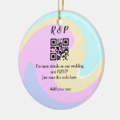 Trouwwebsite RSVP Q R code voeg naamtekst toe Keramisch Ornament (Links)