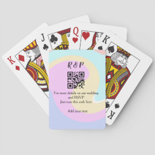 Trouwwebsite RSVP Q R code voeg naamtekst toe  Pokerkaarten