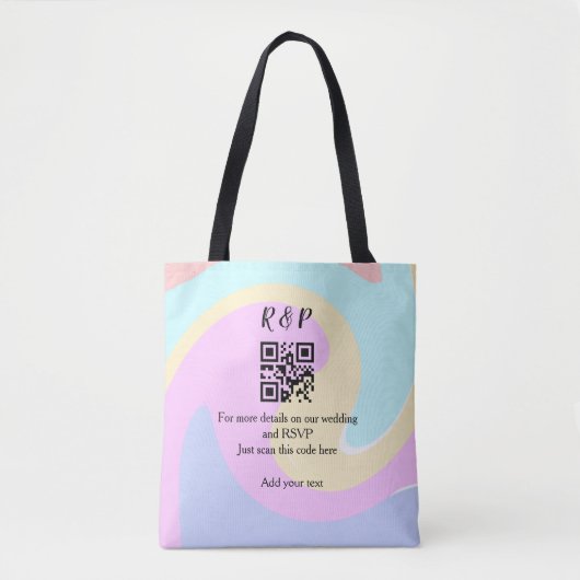 Trouwwebsite RSVP Q R code voeg naamtekst toe Tote Bag (Voorkant)