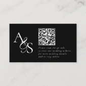 Trouwwebsite, RSVP, QR-code, elegant, monogram Informatiekaartje (Voorkant)