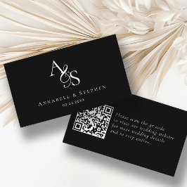 Trouwwebsite, RSVP, QR-code, elegant, monogram Informatiekaartje