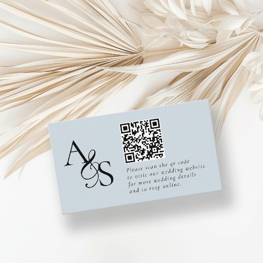 Trouwwebsite, RSVP, QR-code, elegant, monogram Informatiekaartje