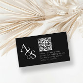 Trouwwebsite, RSVP, QR-code, elegant, monogram Informatiekaartje
