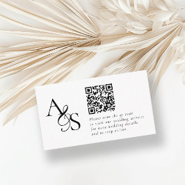 Trouwwebsite, RSVP, QR-code, elegant, monogram Informatiekaartje