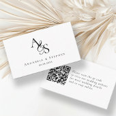 Trouwwebsite, RSVP, QR-code, elegant, monogram Informatiekaartje