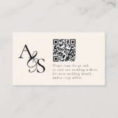 Trouwwebsite, RSVP, QR-code, elegant, monogram Informatiekaartje (Voorkant)