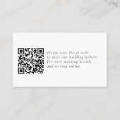 Trouwwebsite, RSVP, QR-code, elegant, monogram Informatiekaartje (Achterkant)