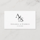 Trouwwebsite, RSVP, QR-code, elegant, monogram Informatiekaartje (Voorkant)