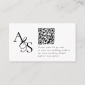 Trouwwebsite, RSVP, QR-code, elegant, monogram Informatiekaartje (Voorkant)