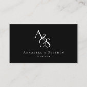 Trouwwebsite, RSVP, QR-code, elegant, monogram Informatiekaartje (Voorkant)