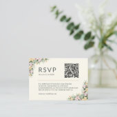 Trouwwebsite RSVP QR-code met bloemmotief Informatiekaartje (Staand voorkant)