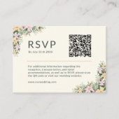 Trouwwebsite RSVP QR-code met bloemmotief Informatiekaartje (Voorkant)