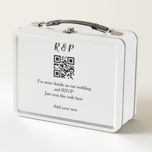 Trouwwebsite RSVP QR-code naam tekst toevoegen (Voorkant)