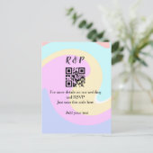 Trouwwebsite RSVP QR-code naam toevoegen tekst Briefkaart (Staand voorkant)