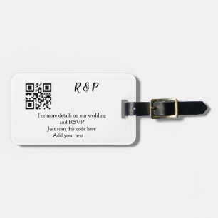 Trouwwebsite RSVP QR-code naam toevoegen tekst dri Bagagelabel