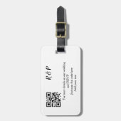 Trouwwebsite RSVP QR-code naam toevoegen tekst dri Bagagelabel (Voorkant verticaal)