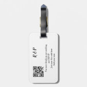 Trouwwebsite RSVP QR-code naam toevoegen tekst dri Bagagelabel (Achterkant verticaal)