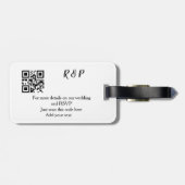Trouwwebsite RSVP QR-code naam toevoegen tekst dri Bagagelabel (Achterkant horizontaal)