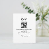 Trouwwebsite RSVP QR-code naam toevoegen tekst dri Briefkaart (Staand voorkant)