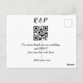 Trouwwebsite RSVP QR-code naam toevoegen tekst dri Briefkaart (Achterkant)