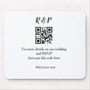 Trouwwebsite RSVP QR-code naam toevoegen tekst dri Muismat