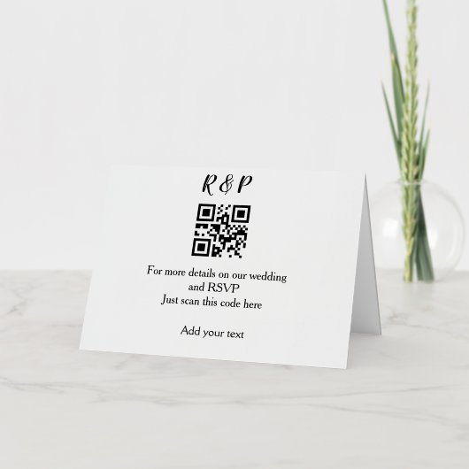 Trouwwebsite RSVP QR-code naam toevoegen tekst Folie Feestdagenkaart (Voorkant)