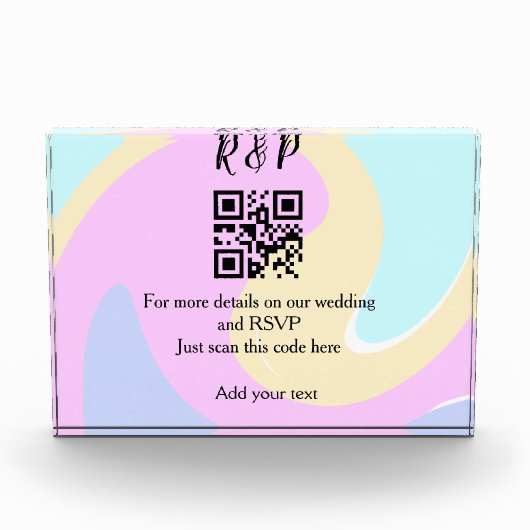 Trouwwebsite RSVP QR-code naam toevoegen tekst  Fotoblokken (Voorkant)
