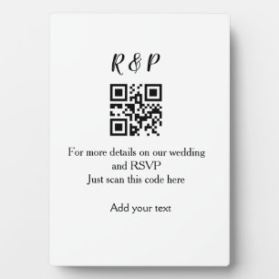 Trouwwebsite RSVP QR-code naam toevoegen tekst Fotoplaat