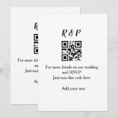 Trouwwebsite RSVP QR-code naam toevoegen tekst Kaart (Voorkant / Achterkant)
