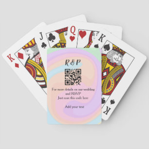 Trouwwebsite RSVP QR-code naam toevoegen tekst Pokerkaarten