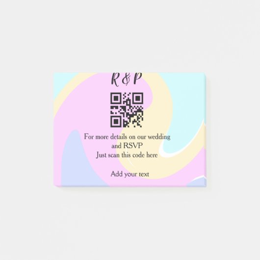 Trouwwebsite RSVP QR-code naam toevoegen tekst Post-it® Notes (Voorkant)