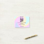 Trouwwebsite RSVP QR-code naam toevoegen tekst Post-it® Notes (Op bureau)