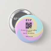 Trouwwebsite RSVP QR-code naam toevoegen tekst Ronde Button 5,7 Cm (Voorkant /achterkant)
