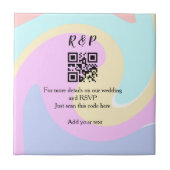Trouwwebsite RSVP QR-code naam toevoegen tekst Tegeltje (Voorkant)
