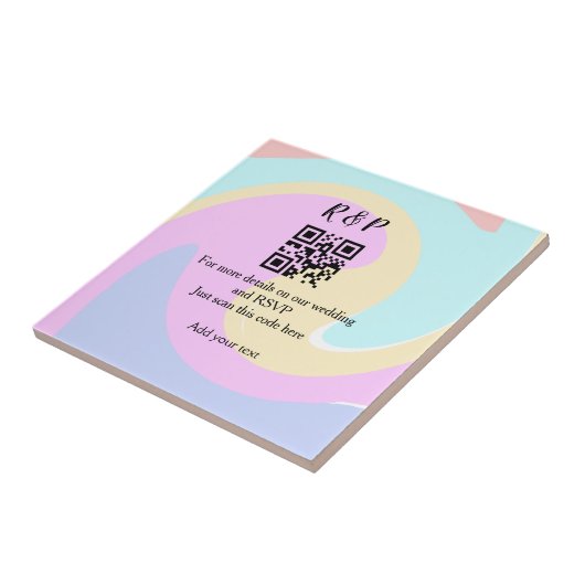 Trouwwebsite RSVP QR-code naam toevoegen tekst Tegeltje (Zijkant)